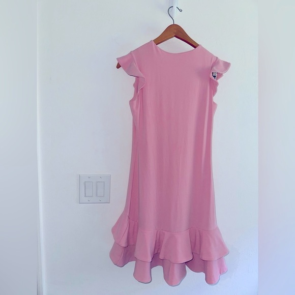 Revolve Susana Monaco Sleeveless Ruffle Hem Dress in‎ Baby Pink Sz M - Picture 6 of 11